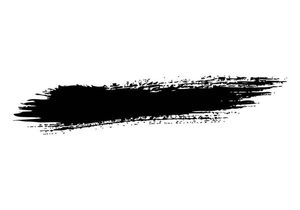 Coup Pinceau Noir Sur Fond Blanc — Image vectorielle