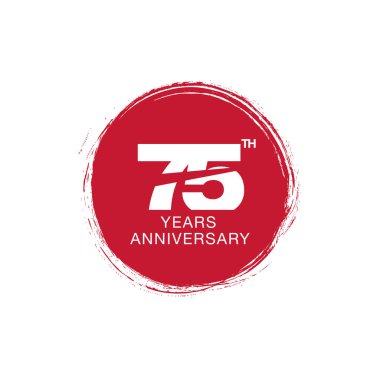 metin ile grafik vektör illüstrasyon, kırmızı daire: 75 yıl yıldönümü