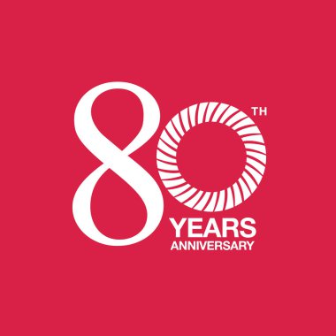 80'li yılların kırmızı vektör çizim yıldönümü afiş