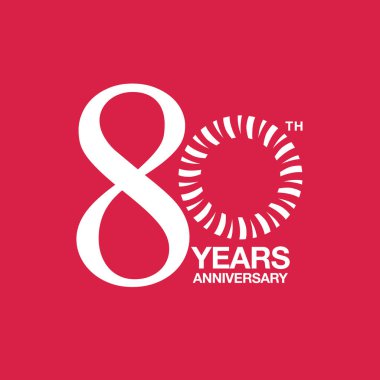 80'li yılların kırmızı vektör çizim yıldönümü afiş