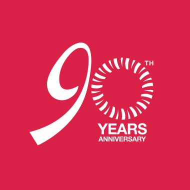 vektör 90s illüstrasyon izole kırmızı zemin üzerine yıldönümü