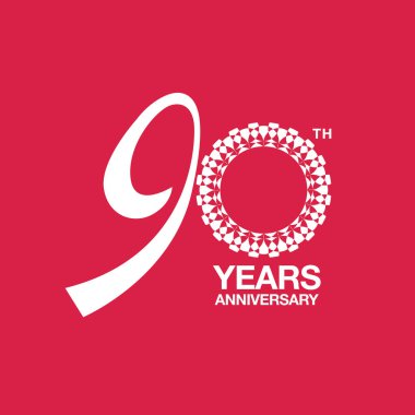 vektör 90s illüstrasyon izole kırmızı zemin üzerine yıldönümü