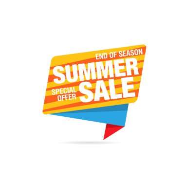 Yaz satış banner düzen tasarımı, vektör çizim 