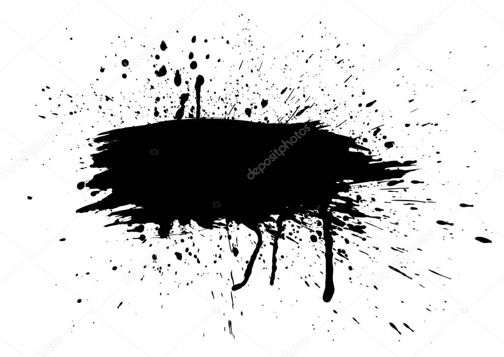 black vector grunge background, vector illustration 