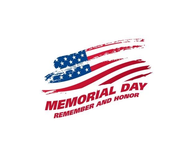 Memorial Day Poster Patriottische Banner Vector Illustratie — Stockvector