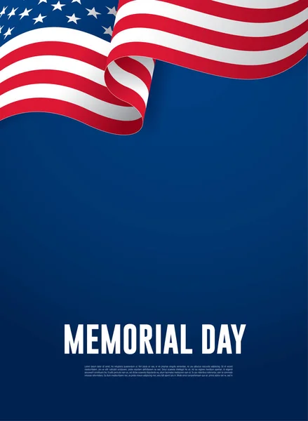 Cartaz Memorial Day Bandeira Patriótica Ilustração Vetorial —  Vetores de Stock