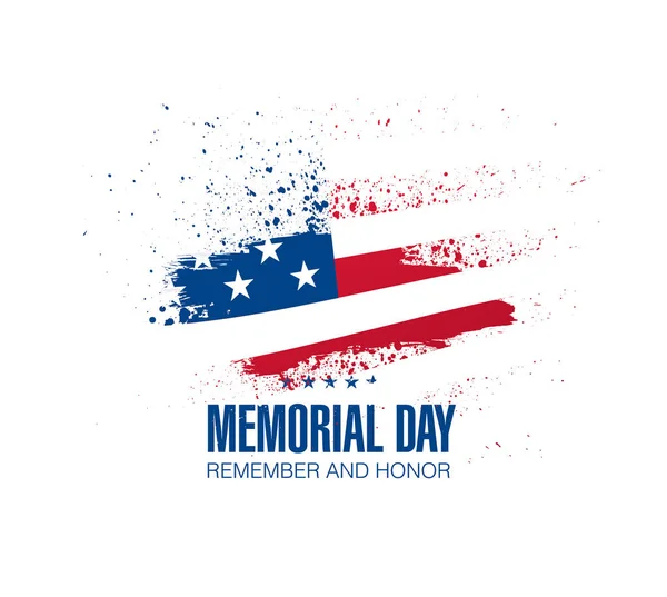 Memorial Day Poster Patriotic Banner Vector Illustration — Stock Vector