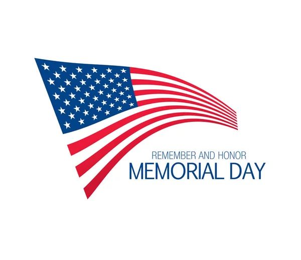 Memorial Day Poster Patriotic Banner Vector Illustration — Stock Vector