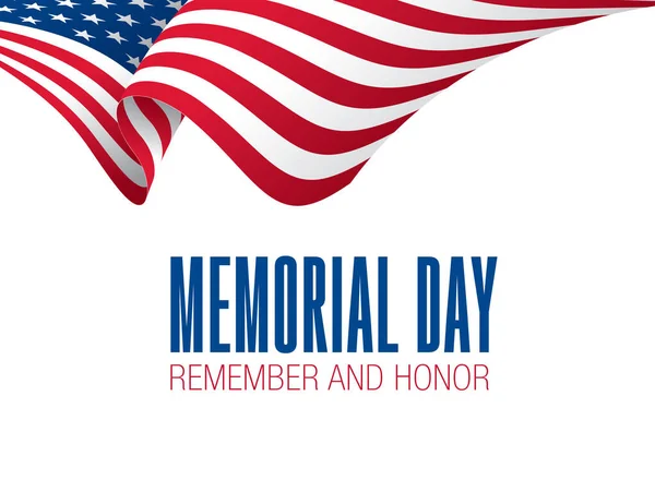 Memorial Day Poster Patriotic Banner Vector Illustration — Stock Vector