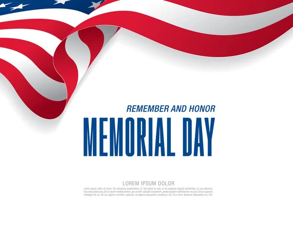 Memorial Day Poster Patriotic Banner Vector Illustration — Stock Vector