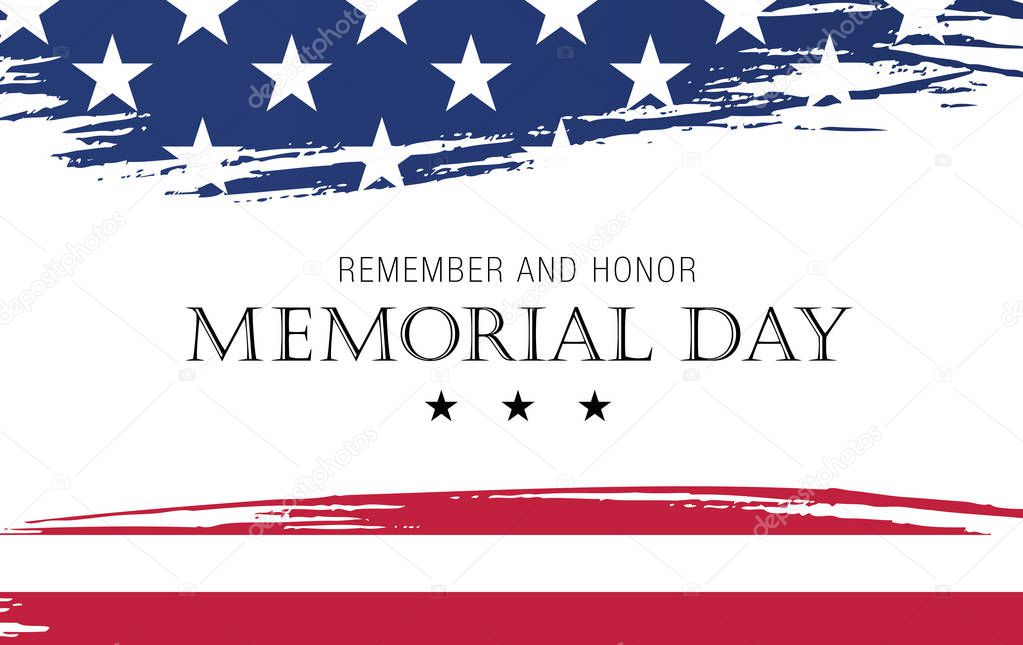 Memorial Day poster. Patriotic banner. Vector illustration