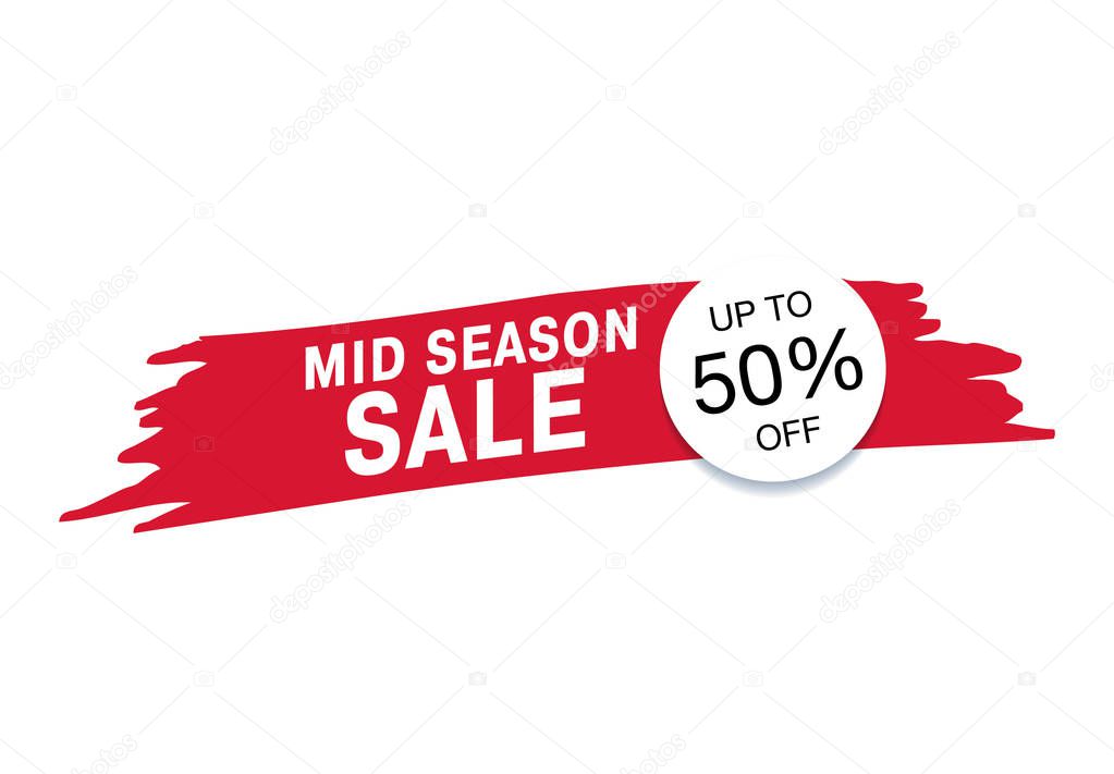 stylish mid season sale banner, vector illustration