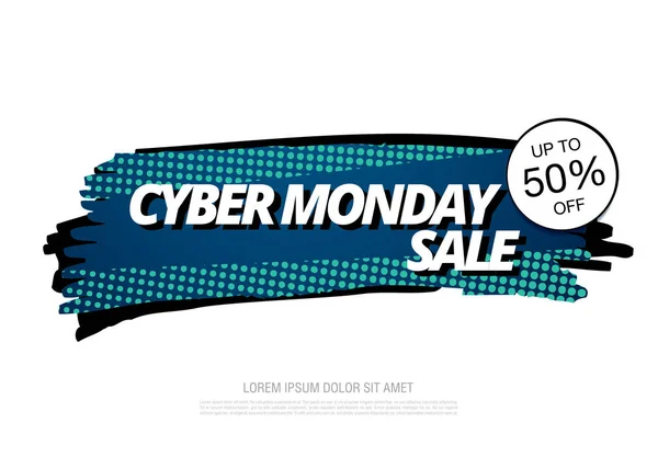 Stylish Cyber Monday Sale Banner Vector Illustration — Stock Vector