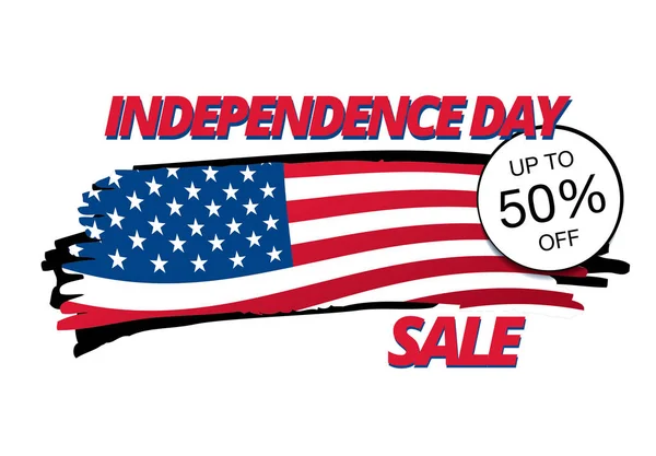 Usa Independence Day Sale Banner Vector Illustration — Stock Vector
