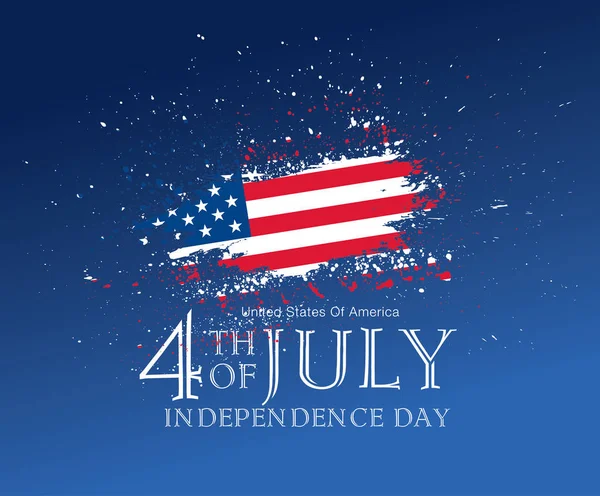 День Незалежності Сша Плакат Американським Прапором Векторна Ілюстрація — стоковий вектор