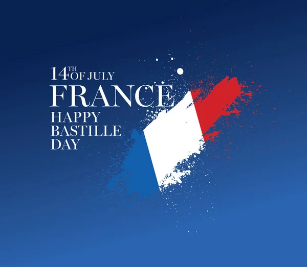 Bastille Day France Inscription Flag Background — Stock Vector