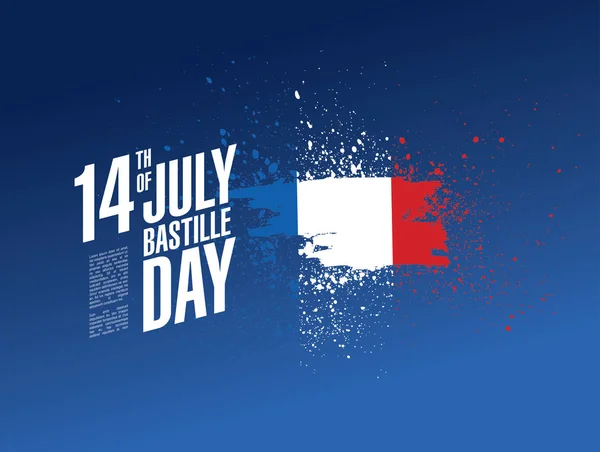 Bastille Day Van Frankrijk Met Inscriptie Achtergrond Van Vlag — Stockvector