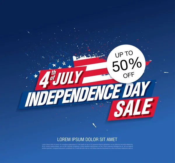 Affiche Fête Indépendance Des États Unis Avec Drapeau Américain Illustration — Image vectorielle