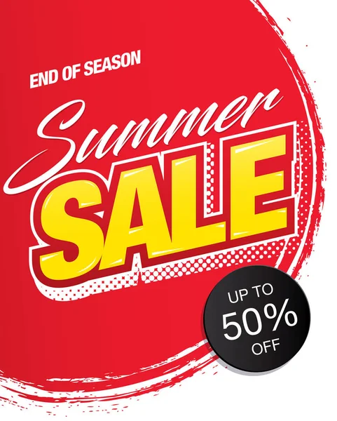 Bright Summer Sale Poster Met Rommelig Cirkel Achtergrond — Stockvector