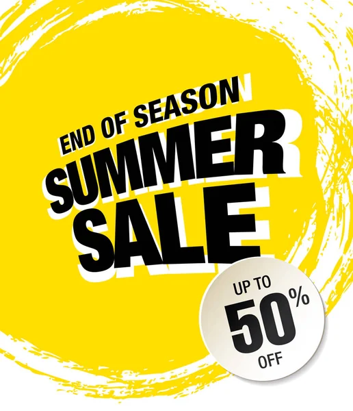 Bright Summer Sale Poster Met Rommelig Cirkel Achtergrond — Stockvector