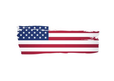 Sırt fırçası arka planında Amerikan bayrağı yapıldı. Vektör İllüstrasyonu 