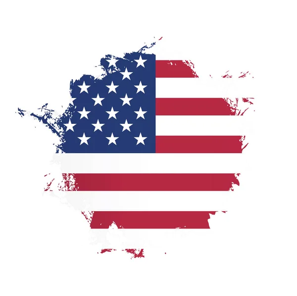 Американский Флаг Фоне Мазка Кистью Векторная Миграция — стоковый вектор