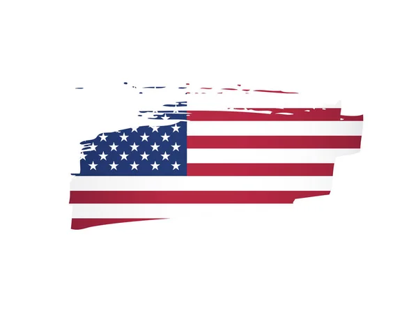 Amerikanische Flagge Einem Pinselstrich Hintergrund Vektorillustration — Stockvektor