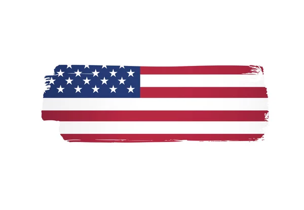 ブラシストロークの背景で作られたアメリカの旗 ベクトルイラストレーション — ストックベクタ