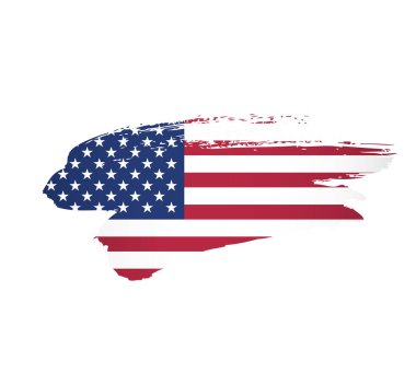 Sırt fırçası arka planında Amerikan bayrağı yapıldı. Vektör İllüstrasyonu 