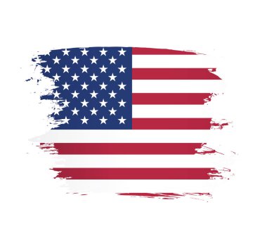 Sırt fırçası arka planında Amerikan bayrağı yapıldı. Vektör İllüstrasyonu 