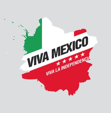 Meksika vektör afiş düzeni tasarımı. Yazıtın Meksikaçe çevirisi: Viva Mexico. Mutlu bağımsızlık günü