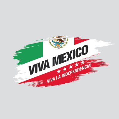 Meksika vektör afiş düzeni tasarımı. Yazıtın Meksikaçe çevirisi: Viva Mexico. Mutlu bağımsızlık günü