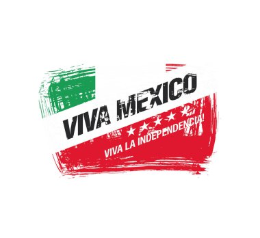 Meksika vektör afiş düzeni tasarımı. Yazıtın Meksikaçe çevirisi: Viva Mexico. Mutlu bağımsızlık günü