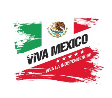 Meksika vektör afiş düzeni tasarımı. Yazıtın Meksikaçe çevirisi: Viva Mexico. Mutlu bağımsızlık günü