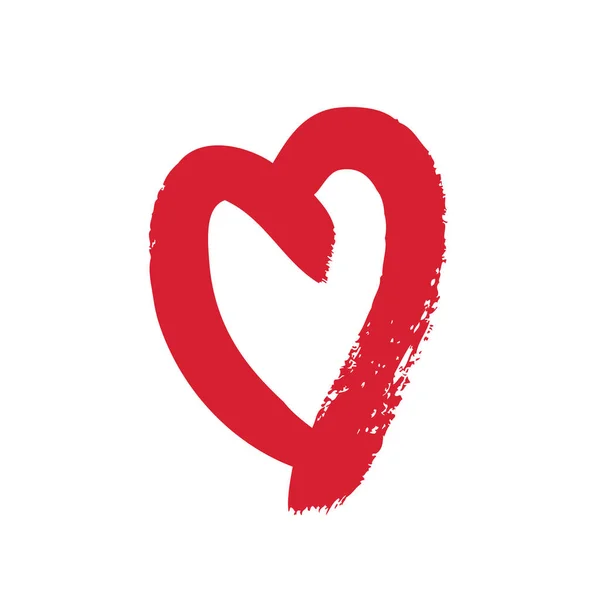 Σχήμα Καρδιάς Πινέλο Απεικόνιση Διανύσματος — Διανυσματικό Αρχείο