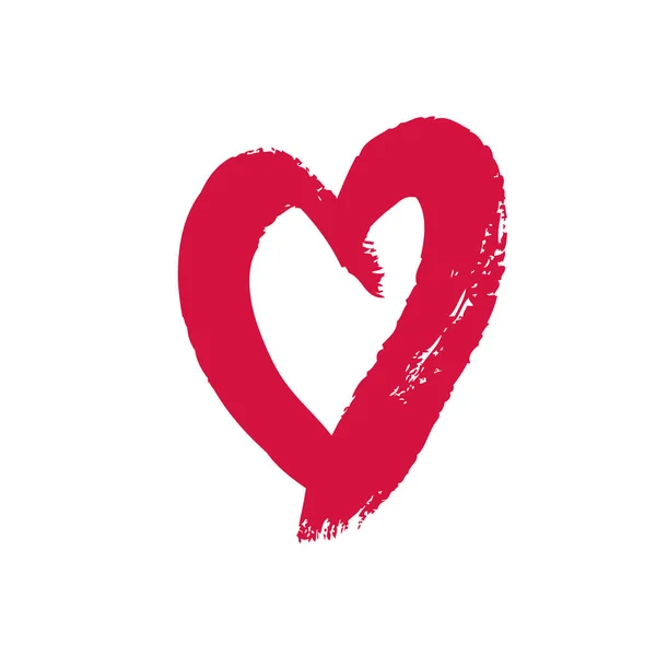 Bir Fırça Ile Elle Çizilmiş Kalp Şekli Vektör Illüstrasyon — Stok Vektör