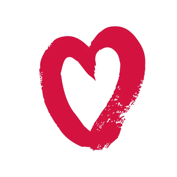 Forme Coeur Dessinée Main Avec Pinceau Illustration Vectorielle — Image vectorielle