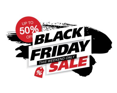 Grungy fırça darbeleri ile Black Friday Sale afiş