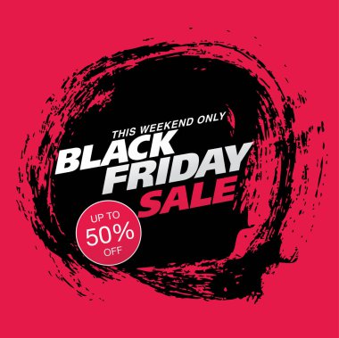 Grungy fırça darbeleri ile Black Friday Sale afiş
