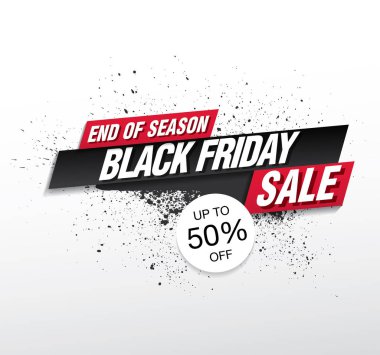 Grungy fırça darbeleri ile Black Friday Sale afiş