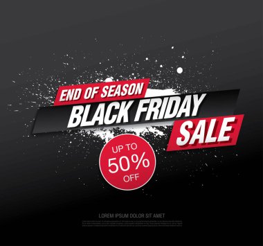 Grungy fırça darbeleri ile Black Friday Sale afiş