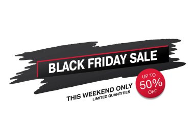 Grungy fırça darbeleri ile Black Friday Sale afiş