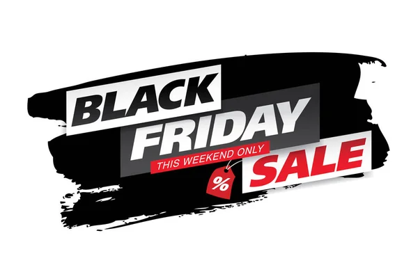 Black Friday Sale Banner Com Pinceladas Grungy —  Vetores de Stock