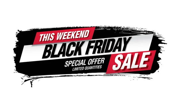 Black Friday Banner Venta Con Pinceladas Gruesas — Archivo Imágenes Vectoriales