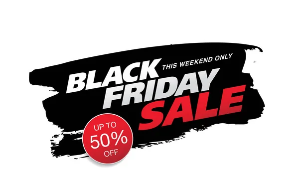 Grungy Fırça Darbeleri Ile Black Friday Sale Afiş — Stok Vektör