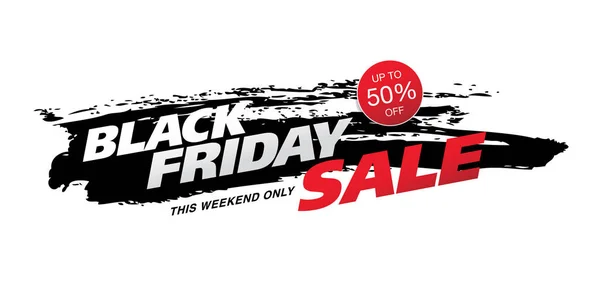 Black Friday Banner Venta Con Pinceladas Gruesas — Vector de stock