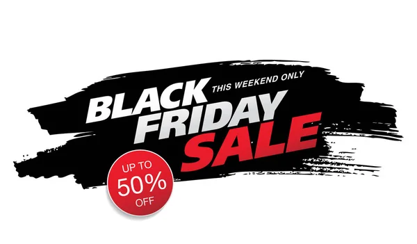 Black Friday Sale Banner Mit Grungy Pinselstrichen — Stockvektor