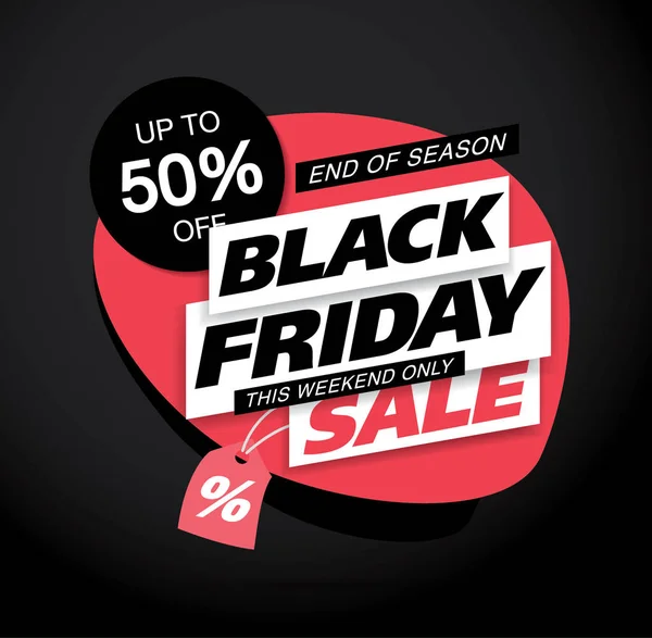 Black Friday Sale Banner Com Pinceladas Grungy — Vetor de Stock