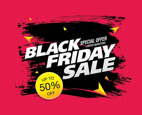 Black Friday Banner Venta Con Pinceladas Ilustración Vectorial — Archivo Imágenes Vectoriales