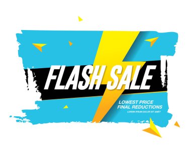 mavi flaş satış posteri, vektör illüstrasyon